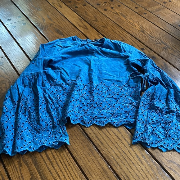 Denim Hippie Crop Top - Picture 3 of 9